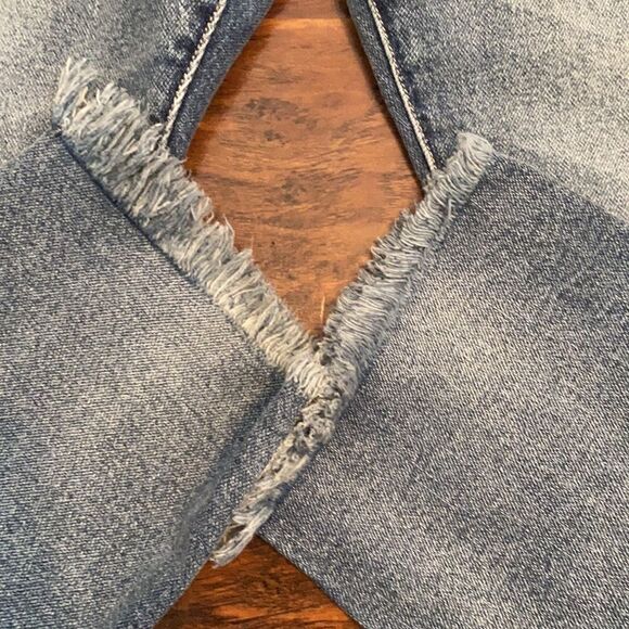 Torrid High-Rise Straight Distressed Ripped Denim Raw Hem Jeans Contemporary - Picture 8 of 14